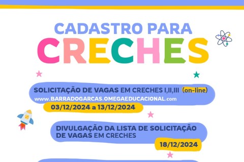Em Barra do Garças, solicitação de vagas em creches municipais começa nesta terça (03)